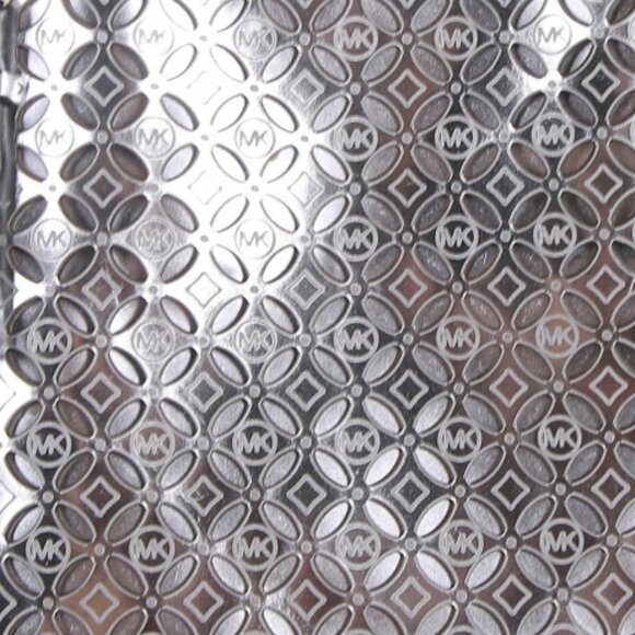 Michael Kors Jet Set Travel Medium Flower Perforated Metallic Leather Tote HTF - Picture 3 of 16